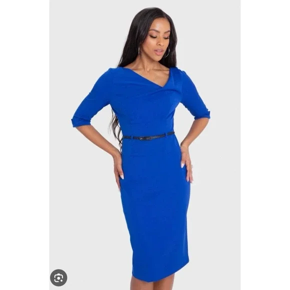 Black Halo | Dresses | Black Halo 39 Nwt Dress Womens Size 8 Cobalt Blue  Career Lined Mini Jackieo | Poshmark